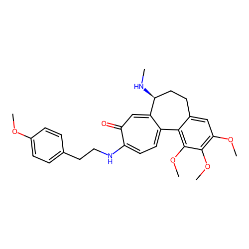 (7S)-1,2,3-trimethoxy-10-[2-(4-methoxyphenyl)ethylamino]-7-(methylamino)-6,7-dihydro-5H-benzo[a]heptalen-9-one structure