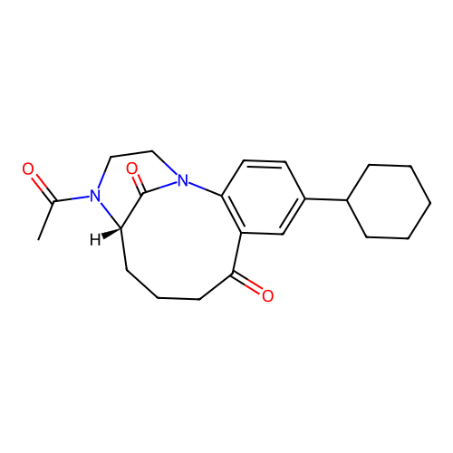 (1R,5S)-4-acetyl-11-cyclohexyl-3,4,5,6,7,8-hexahydro-1,5-methanobenzo[e][1,4]diazacycloundecine-9,14(2H)-dione structure