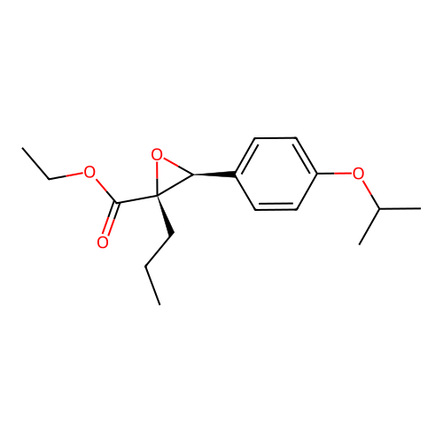 (2R,3S)-ethyl 3-(4-isopropoxyphenyl)-2-propyloxirane-2-carboxylate structure