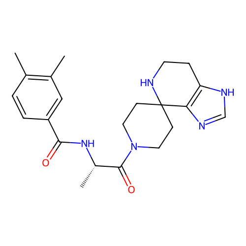 (S)-3,4-dimethyl-N-(1-oxo-1-(1,5,6,7-tetrahydrospiro[imidazo[4,5-c]pyridine-4,4'-piperidin]-1'-yl)propan-2-yl)benzamide structure