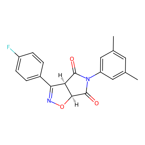 (3aR,6aS)-5-(3,5-dimethylphenyl)-3-(4-fluorophenyl)-3a,6a-dihydropyrrolo[3,4-d][1,2]oxazole-4,6-dione structure