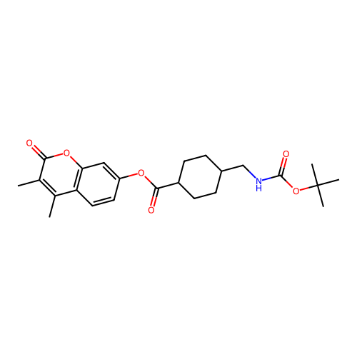 (1r,4r)-3,4-dimethyl-2-oxo-2H-chromen-7-yl 4-(((tert-butoxycarbonyl)amino)methyl)cyclohexanecarboxylate structure
