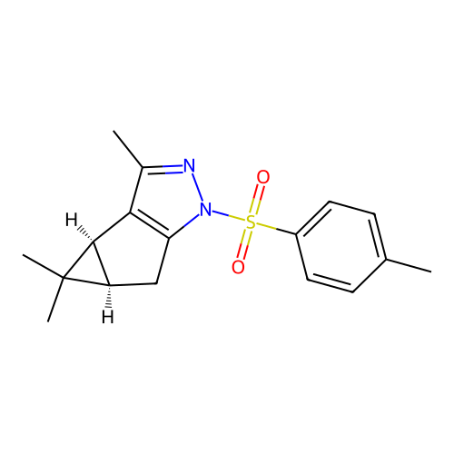 (3bS,4aR)-3,4,4-trimethyl-1-[(4-methylphenyl)sulfonyl]-3b,4,4a,5-tetrahydro-1H-cyclopropa[3,4]cyclopenta[1,2-c]pyrazole structure