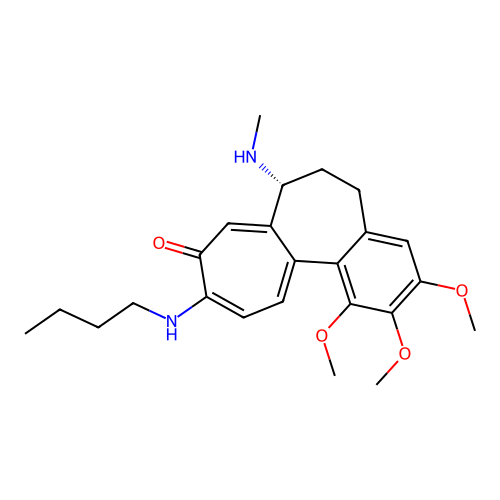 (7R)-10-(butylamino)-1,2,3-trimethoxy-7-(methylamino)-6,7-dihydro-5H-benzo[a]heptalen-9-one structure