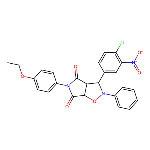 3-(4-chloro-3-nitrophenyl)-5-(4-ethoxyphenyl)-2-phenyl-3a,6a-dihydro-3H-pyrrolo[3,4-d][1,2]oxazole-4,6-dione structure