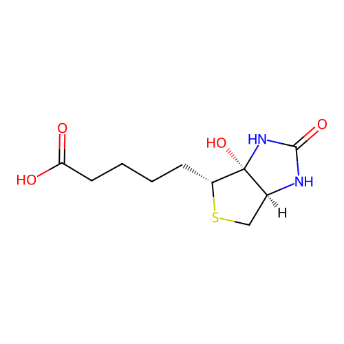 5-((3aR,4R,6aR)-3a-hydroxy-2-oxohexahydro-1H-thieno[3,4-d]imidazol-4-yl)pentanoic acid structure