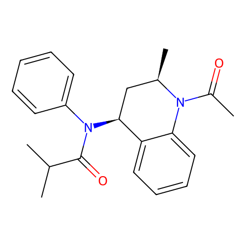 N-((2R,4S)-1-acetyl-2-methyl-1,2,3,4-tetrahydroquinolin-4-yl)-N-phenylisobutyramide structure