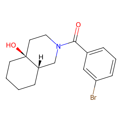 (3-bromophenyl)((4aS,8aS)-4a-hydroxyoctahydroisoquinolin-2(1H)-yl)methanone structure