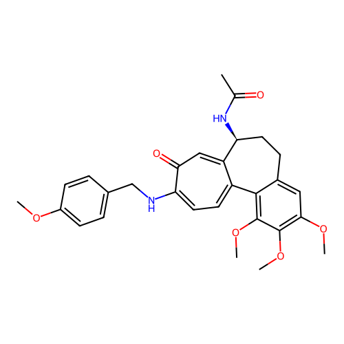 (S)-N-(1,2,3-trimethoxy-10-((4-methoxybenzyl)amino)-9-oxo-5,6,7,9-tetrahydrobenzo[a]heptalen-7-yl)acetamide structure