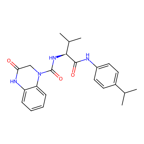 (S)-N-(1-((4-isopropylphenyl)amino)-3-methyl-1-oxobutan-2-yl)-3-oxo-3,4-dihydroquinoxaline-1(2H)-carboxamide structure