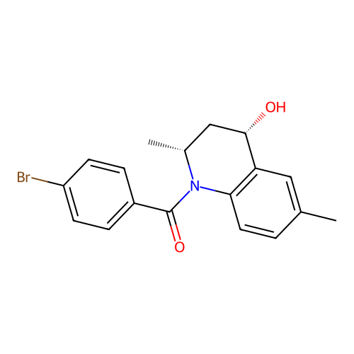 (4-bromophenyl)((2R,4S)-4-hydroxy-2,6-dimethyl-3,4-dihydroquinolin-1(2H)-yl)methanone structure