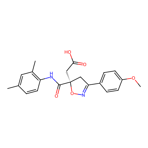 2-[(5S)-5-[(2,4-dimethylphenyl)carbamoyl]-3-(4-methoxyphenyl)-4H-1,2-oxazol-5-yl]acetic Acid structure