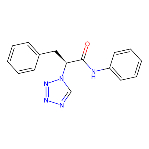 (2S)-N,3-diphenyl-2-(1H-tetrazol-1-yl)propanamide structure