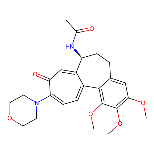 (S)-N-(1,2,3-trimethoxy-10-morpholino-9-oxo-5,6,7,9-tetrahydrobenzo[a]heptalen-7-yl)acetamide structure