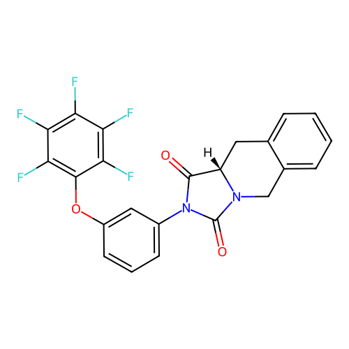 (10aS)-2-[3-(2,3,4,5,6-pentafluorophenoxy)phenyl]-10,10a-dihydro-5H-imidazo[1,5-b]isoquinoline-1,3-dione structure