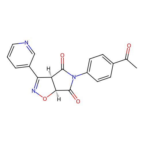(3aR,6aS)-5-(4-acetylphenyl)-3-(pyridin-3-yl)-3aH-pyrrolo[3,4-d]isoxazole-4,6(5H,6aH)-dione structure
