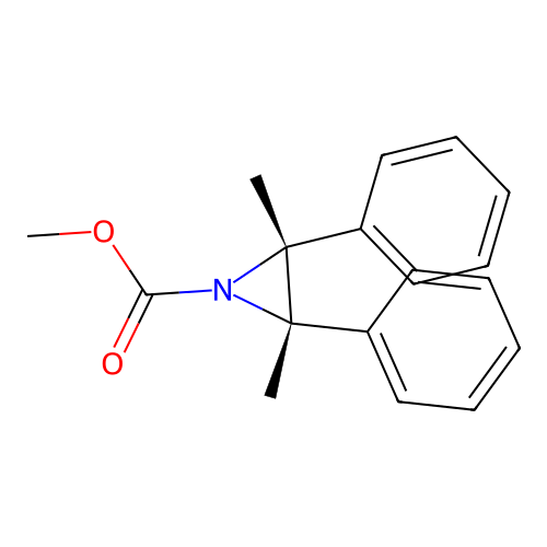 methyl (2R,3S)-2,3-dimethyl-2,3-diphenylaziridine-1-carboxylate structure