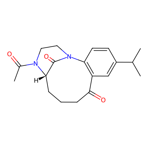 (1R,5S)-4-acetyl-11-isopropyl-3,4,5,6,7,8-hexahydro-1,5-methanobenzo[e][1,4]diazacycloundecine-9,14(2H)-dione structure