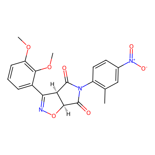 (3aR,6aS)-3-(2,3-dimethoxyphenyl)-5-(2-methyl-4-nitrophenyl)-3a,6a-dihydropyrrolo[3,4-d][1,2]oxazole-4,6-dione structure