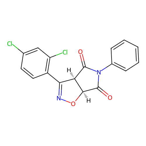 (3aR,6aS)-3-(2,4-dichlorophenyl)-5-phenyl-3aH-pyrrolo[3,4-d]isoxazole-4,6(5H,6aH)-dione structure