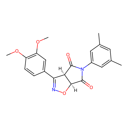 (3aR,6aS)-3-(3,4-dimethoxyphenyl)-5-(3,5-dimethylphenyl)-3a,6a-dihydropyrrolo[3,4-d][1,2]oxazole-4,6-dione structure