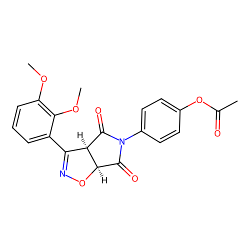 [4-[(3aR,6aS)-3-(2,3-dimethoxyphenyl)-4,6-dioxo-3a,6a-dihydropyrrolo[3,4-d][1,2]oxazol-5-yl]phenyl] acetate structure