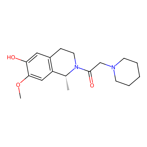 1-(6-hydroxy-7-methoxy-1-methyl-3,4-dihydro-1H-isoquinolin-2-yl)-2-(1-piperidyl)ethanone structure