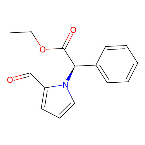 (R)-Ethyl 2-(2-formyl-1H-pyrrol-1-yl)-2-phenylacetate structure