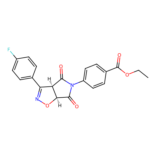 ethyl 4-((3aR,6aS)-3-(4-fluorophenyl)-4,6-dioxo-6,6a-dihydro-3aH-pyrrolo[3,4-d]isoxazol-5(4H)-yl)benzoate structure