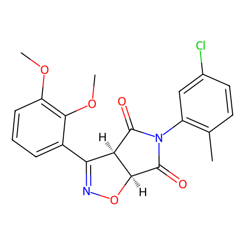 (3aR,6aS)-5-(5-chloro-2-methylphenyl)-3-(2,3-dimethoxyphenyl)-3aH-pyrrolo[3,4-d][1,2]oxazole-4,6(5H,6aH)-dione structure