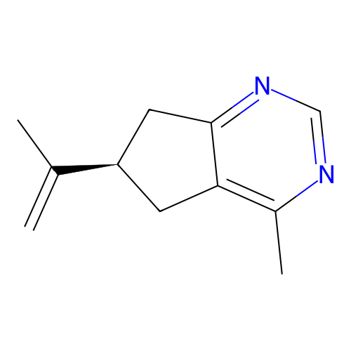 (R)-4-methyl-6-(prop-1-en-2-yl)-6,7-dihydro-5H-cyclopenta[d]pyrimidine structure