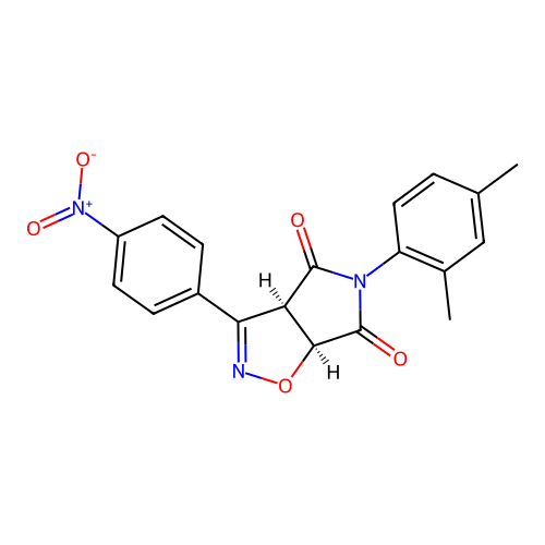 (3aR,6aS)-5-(2,4-dimethylphenyl)-3-(4-nitrophenyl)-3a,6a-dihydropyrrolo[3,4-d][1,2]oxazole-4,6-dione structure