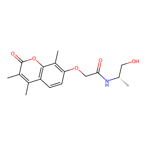 (S)-N-(1-hydroxypropan-2-yl)-2-((3,4,8-trimethyl-2-oxo-2H-chromen-7-yl)oxy)acetamide structure