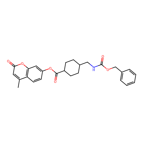 (4-methyl-2-oxo-chromen-7-yl) 4-(phenylmethoxycarbonylaminomethyl)cyclohexane-1-carboxylate structure
