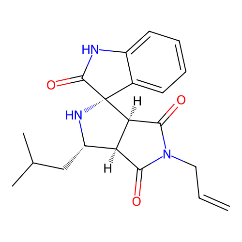 (1'S,3'S,3a'R,6a'S)-5'-allyl-3'-isobutyl-3',3a'-dihydro-2'H-spiro[indoline-3,1'-pyrrolo[3,4-c]pyrrole]-2,4',6'(5'H,6a'H)-trione structure