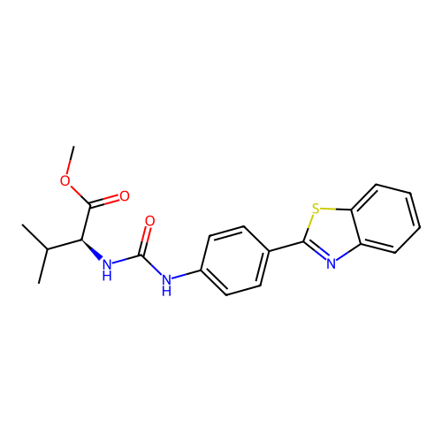 methyl N-{[4-(1,3-benzothiazol-2-yl)phenyl]carbamoyl}-L-valinate structure