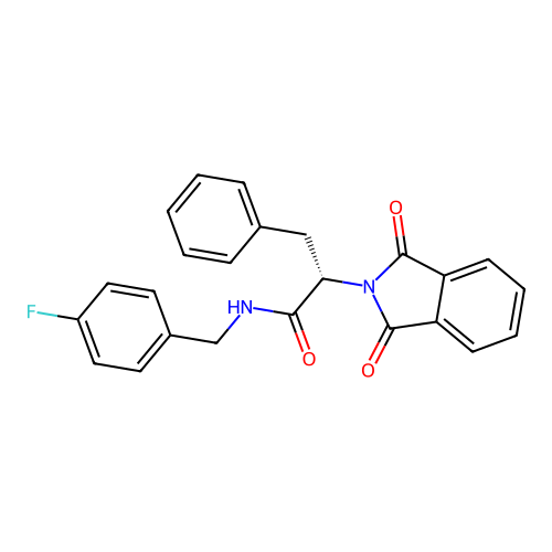 (2S)-2-(1,3-dioxoisoindol-2-yl)-N-[(4-fluorophenyl)methyl]-3-phenylpropanamide structure