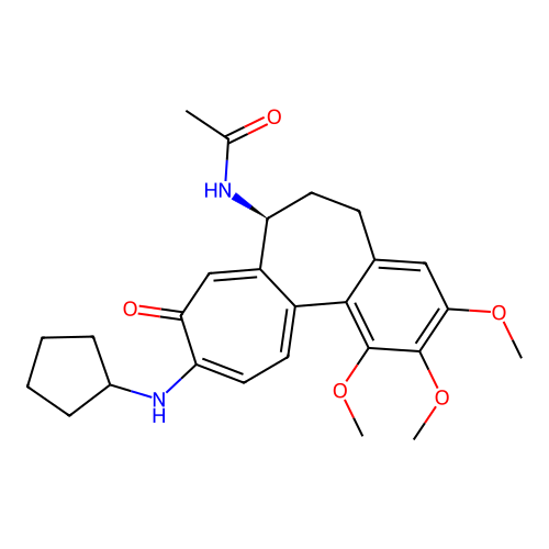 (S)-N-(10-(cyclopentylamino)-1,2,3-trimethoxy-9-oxo-5,6,7,9-tetrahydrobenzo[a]heptalen-7-yl)acetamide structure
