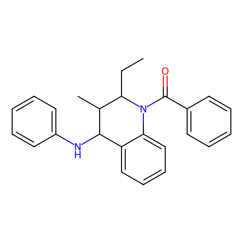 (2-ethyl-3-methyl-4-(phenylamino)-3,4-dihydroquinolin-1(2H)-yl)(phenyl)methanone structure