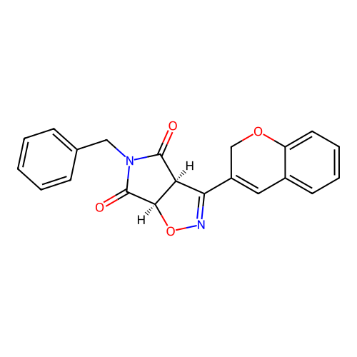 (3aS,6aR)-5-benzyl-3-(2H-chromen-3-yl)-3aH-pyrrolo[3,4-d]isoxazole-4,6(5H,6aH)-dione structure