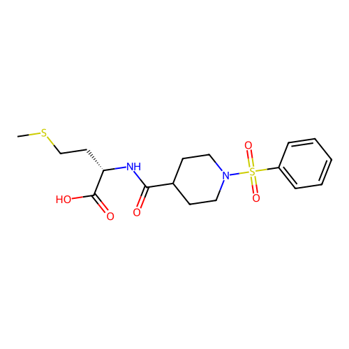 N-{[1-(phenylsulfonyl)piperidin-4-yl]carbonyl}-L-methionine structure