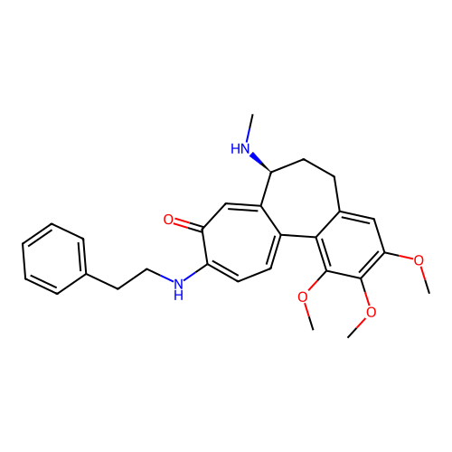 (7S)-1,2,3-trimethoxy-7-(methylamino)-10-(phenethylamino)-6,7-dihydro-5H-benzo[a]heptalen-9-one structure