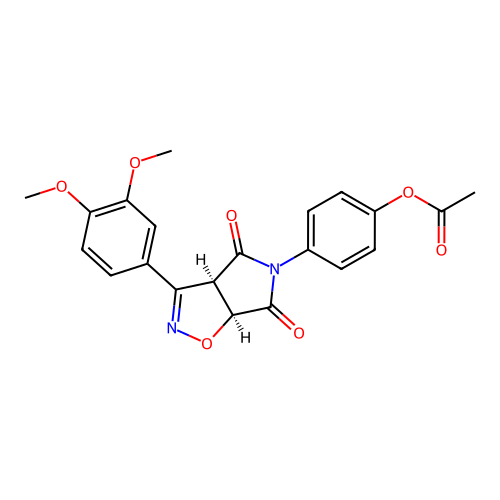 [4-[(3aR,6aS)-3-(3,4-dimethoxyphenyl)-4,6-dioxo-3a,6a-dihydropyrrolo[3,4-d][1,2]oxazol-5-yl]phenyl] acetate structure