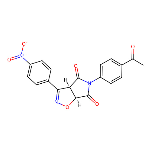 (3aR,6aS)-5-(4-acetylphenyl)-3-(4-nitrophenyl)-3a,6a-dihydropyrrolo[3,4-d][1,2]oxazole-4,6-dione structure