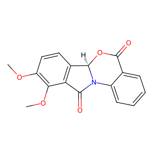 (R)-9,10-dimethoxy-5H-benzo[4,5][1,3]oxazino[2,3-a]isoindole-5,11(6aH)-dione structure