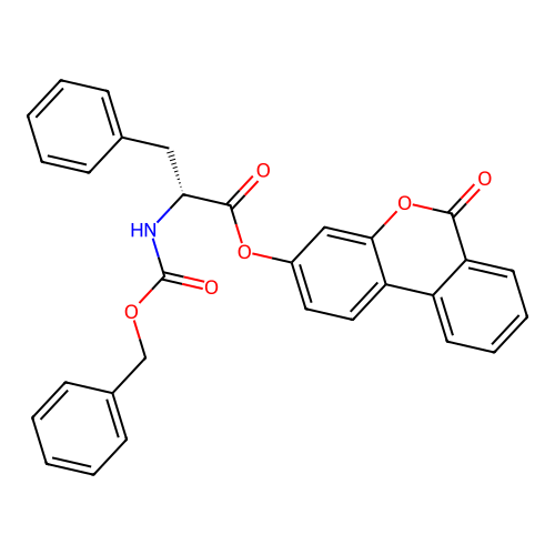 6-oxo-6H-benzo[c]chromen-3-yl N-[(benzyloxy)carbonyl]-D-phenylalaninate structure