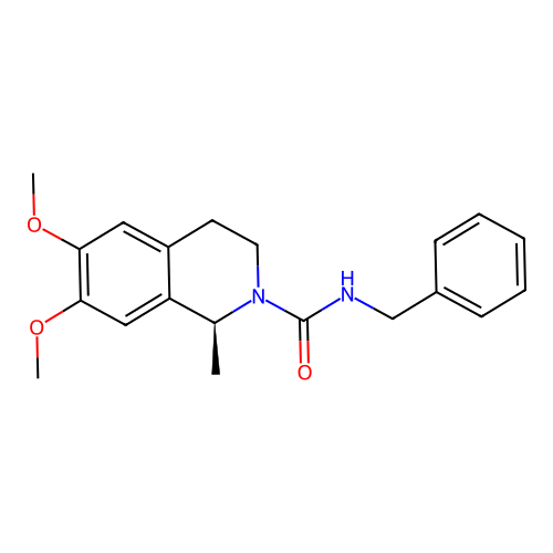 (S)-N-benzyl-6,7-dimethoxy-1-methyl-3,4-dihydroisoquinoline-2(1H)-carboxamide structure