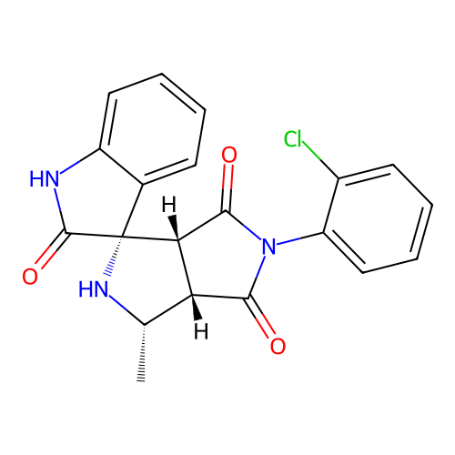 (1'S,3'S,3a'S,6a'R)-5'-(2-chlorophenyl)-3'-methyl-3',3a'-dihydro-2'H-spiro[indoline-3,1'-pyrrolo[3,4-c]pyrrole]-2,4',6'(5'H,6a'H)-trione structure
