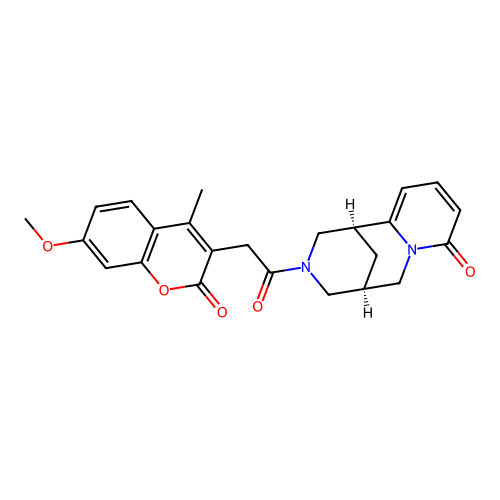 (1R,5S)-3-(2-(7-methoxy-4-methyl-2-oxo-2H-chromen-3-yl)acetyl)-3,4,5,6-tetrahydro-1H-1,5-methanopyrido[1,2-a][1,5]diazocin-8(2H)-one structure