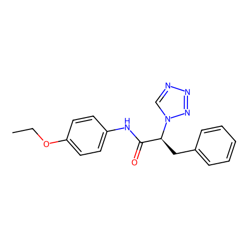 (2S)-N-(4-ethoxyphenyl)-3-phenyl-2-(1H-tetrazol-1-yl)propanamide structure